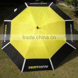 hot sale heat-transfer printing rubber double layers golf umbrella