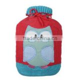High quality PVC warm water bottle bubble 1800ml knitted cover bed warmer