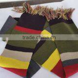 Unisex Custom Wholesale Cheap Knitting Stripe Scarf With Tassel