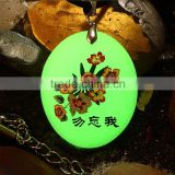 OEM Unique sweet-scented natural luminous stone necklace pendant engraved forget-me-not