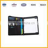 PU Leather Luxary Notebook Cover Portfoilo With Pen Holder Zip Closure