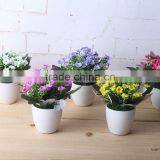 Rurality Artificial Potted Flower With Ceramic Pot and Tray
