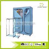 Store More Simple Design Fabric Closet Shelves Wardrobe With 2 Doors thumbnail-1