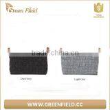 Felt Weaving Storage Basket With Leather Handles Felt Laundry Basket thumbnail-1