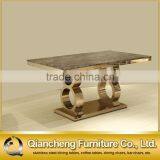 Luxury Rose Gold Marble Dining Table Set Restaurant Furniture thumbnail-5