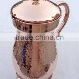 LATEST 100% SOLID COPPER WATER PITCHER, HAMMERED COPPER WATER POT, INDIAN MANUFACTURER OF 100% COPPER WATER JUG thumbnail-2
