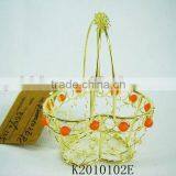 Gold Metal Chirstmas Decoration Heart Basket thumbnail-1
