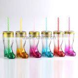 Colorful Hot Selling Boots Shape Glass Jar,juice Jar thumbnail-1