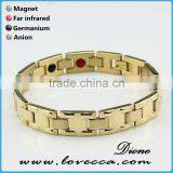 In Stock Stainless Steel Energy Jewelry Double Row Energy Element Silver Gold Plating Bio Magnetic Bracelet thumbnail-5