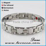 Cheap Wholesale Fashion Hot Selling Men Silver Stainless Steel Magnetic Bracelet thumbnail-4