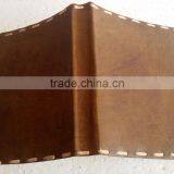 Handmade Tan Color Plain Big Stitch Leather Notebook thumbnail-3