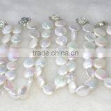 Hottest 3-4mm Coin Shape White Freshwater Pearl Bracelet thumbnail-2