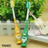 Rubber Handle Small Head Natural Bristle Child Toothbrush thumbnail-1