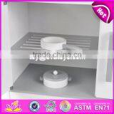 New Design White Kids Pretend Play Educational Toy Wooden Kitchen W10C278 thumbnail-5