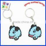 High Quality Coloful Soft Silicone Cheap Custom Cartoon Souvenir Keychain thumbnail-2