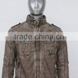 2014 Korean Style Men Slim Men's Leather Motorcycle Jacket Mens Leather Jacket thumbnail-1