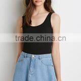 2015 New Fashion Black Stretch Knit Tank Stringer Tank Top Wholesale thumbnail-2