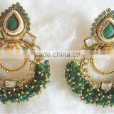 Beads Polki Chand Bali Gold Tone Dangler EARRINGS1 thumbnail-5