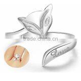 Sterling Silver Rings Antique Fox Rings for Young Ladies Top Sale Open Rings thumbnail-2