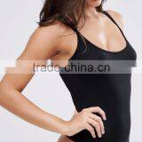 Women Double Strap Cross Back Bodysuit Plain Black Sexy Crisscross Jmpsuit For Summer Fitness One Piece Underwear thumbnail-4
