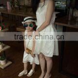 COOL KID ZONE Summer White Sleeveless Chiffon Princess Dress Matching Mother and Daughter Dress thumbnail-2