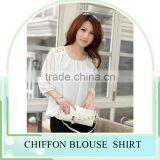 2016 Wholesale Cheap Price Women Chiffon Shirts Outfit Rivet Cute Doll Long Sleeves Design Women Chiffon Casual Top Blouse thumbnail-2