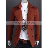 Spring and Winter New Design Casual Double Breasted Mens Wool Trench Coat thumbnail-5