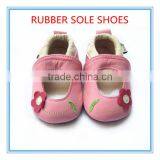 Pink Flower Rubber Sole Baby Sandal and Genuine Leather Baby Girl Shoes 2016 thumbnail-1
