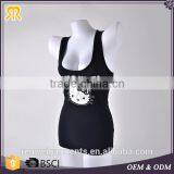 Custom Cute Cartoon Sexy Black Hot Girl Vest Women Plain Camisole thumbnail-1