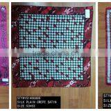 Small Square Silk Scarf, Silk Twill, Plain Crepe Satin, Satin Stripped thumbnail-3