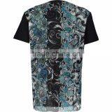 Latest Deaign Full Printed Teal & Black Floral Mesh T Shirt for Men thumbnail-2