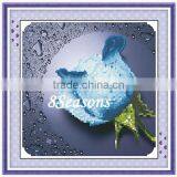 Handmade Blue Flower Pattern Embroidery Diamond Painting DIY Kit Cross Stitch For Living Room 34cmx5cm thumbnail-1