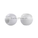CCB Plastic European Style Large Hole Charm Beads Round White thumbnail-3