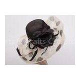 Black 21cm Up Soft Brim Ladies Tea Party Hats / Sinamay Hat With Flowers Decoration thumbnail-1