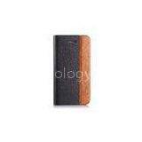 Waterproof Rosewood and Leather Cell Phone Case , Folio Mobile Phone Protection Case