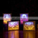 Valentine Gift 3D Paper Cut Light Boxes Frame Night Lights Paper Sculptures Night Lamp thumbnail-2