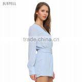 Hot Selling OL Sexy Deep V Elastic Waist Jumpsuits thumbnail-3