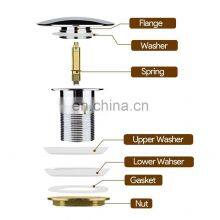 Sliver Brass Chrome Basin Sink Waste Unslotted Modern Click Clack Pop Up Drain Waste thumbnail-4