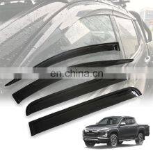 Custom Logo 4x4 Plastic Black Car Rain Sun Door Window Visor for Mitsubishi Triton L200 2015 2019 2020 2021 thumbnail-1
