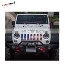 Grill Inserts Mesh American Flag Matte Steel Mesh Grille Grid for Jeep Wrangler JK thumbnail-5