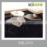 Antique Wood Coffee Table With Metal Frame