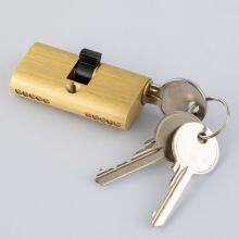 Anti-theft Rust-proof Gold Color Oval Shaped Double Open Brass Lock Cylinder thumbnail-2