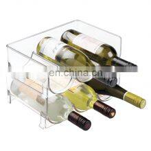 Amazon Hot Kitchen Pantry Refrigerator Storage Bins Free Stand Stackable Plastic Wine Water Bottle Storage Holder Display Rack thumbnail-5