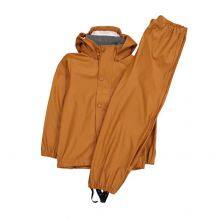 Custom Wholesale Outdoor Waterproof Jacket Bib Overall Yellow PU Raincoat Rain Suit for Kids & Toddler thumbnail-2