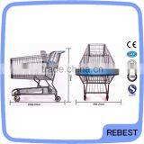 Supermarket Metal Shopping Cart With Lock