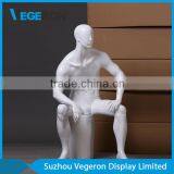 Glossy White Sitting Male Mannequin thumbnail-1