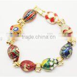 Teenager Girls Leather Egg Shaped Charms Tennis Bracelet thumbnail-1