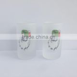 hot selling mini highball frosted shot glass with Christmas logo mini wine shot glass