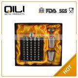 FDA 7oz Stainless Steel Black Hip Flask Gift Set With Cup,funeel thumbnail-1