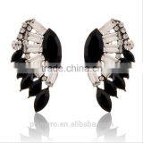 Angel Wings Designs Resin Plant Women Five Colors Glass Stones Stud Earrings thumbnail-2